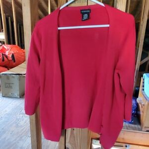 Red cardigan